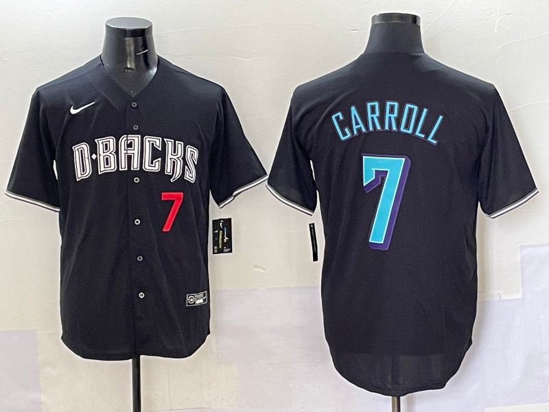 Men 2025 Arizona Diamondback 7 Garroll Black Joint Name Nike MLB Jersey style 2